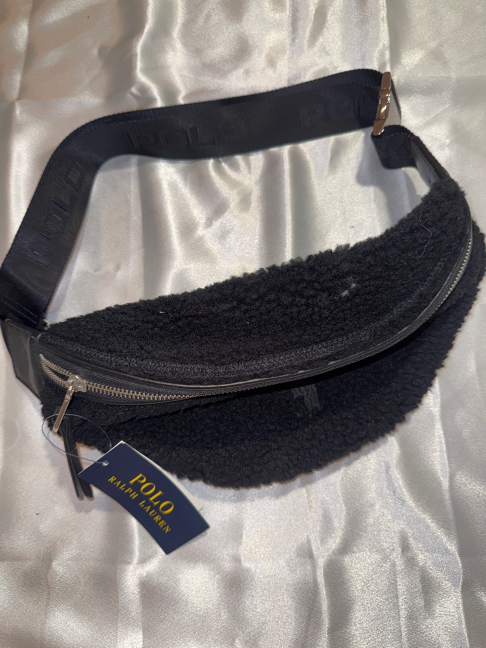 Polo by Ralph Lauren Black Sherpa Belt Bag